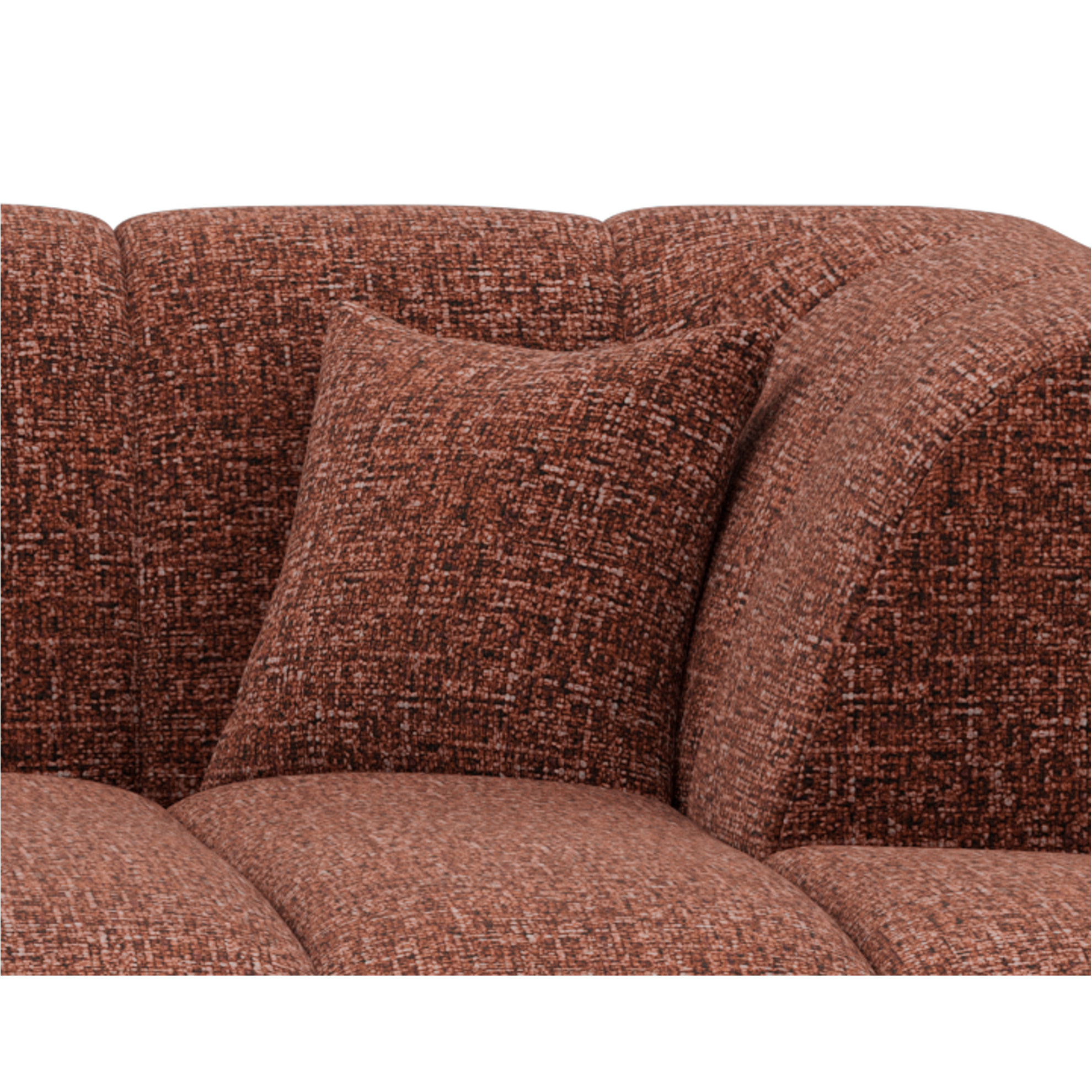 Curtis - canapé d'angle droit 4 places sans accoudoir en tissu texturé - Terracotta