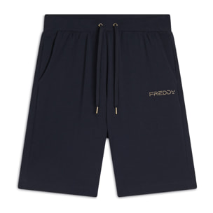 Bermuda in jersey con logo perline