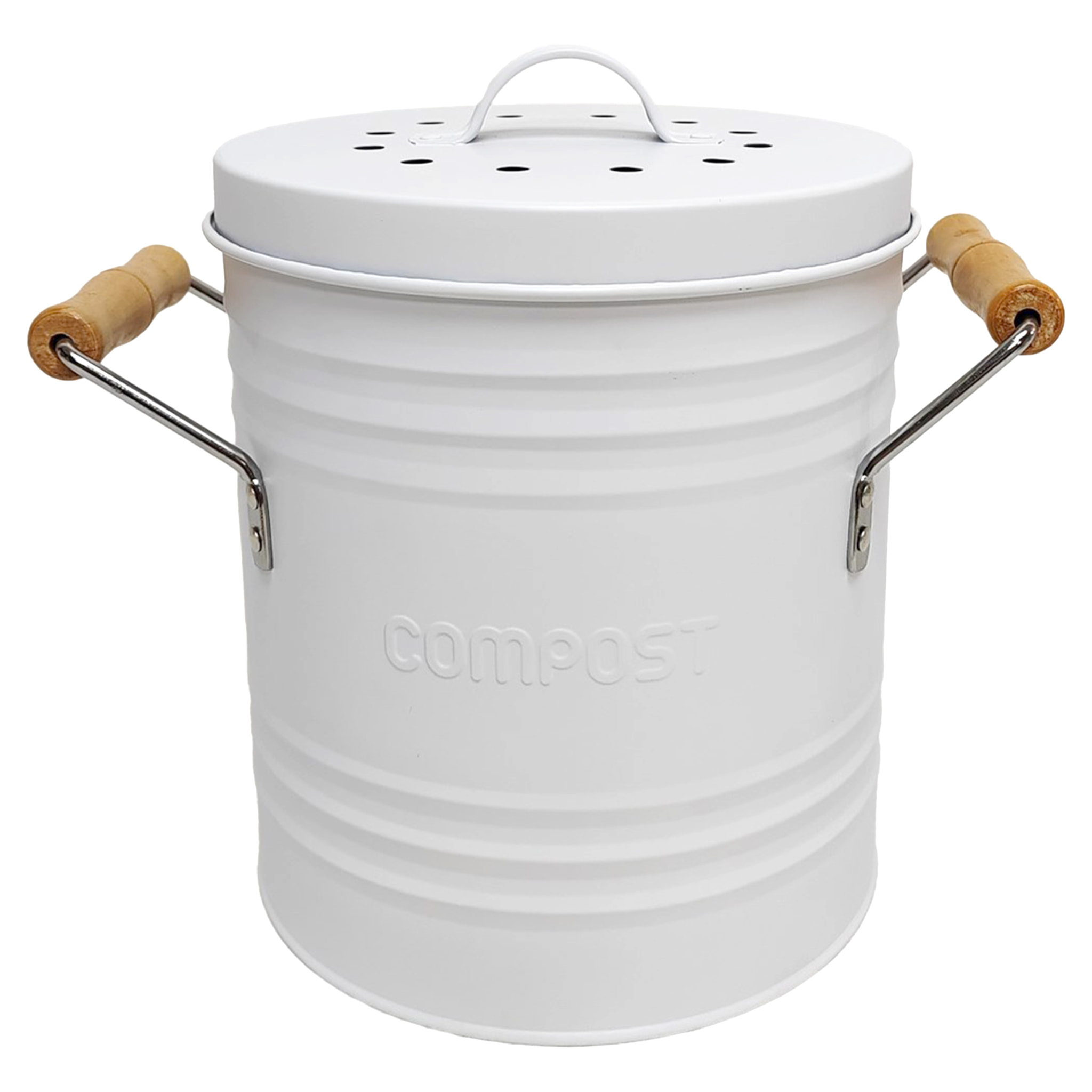 Poubelle A Compost Metal Couvercle Et Poignees