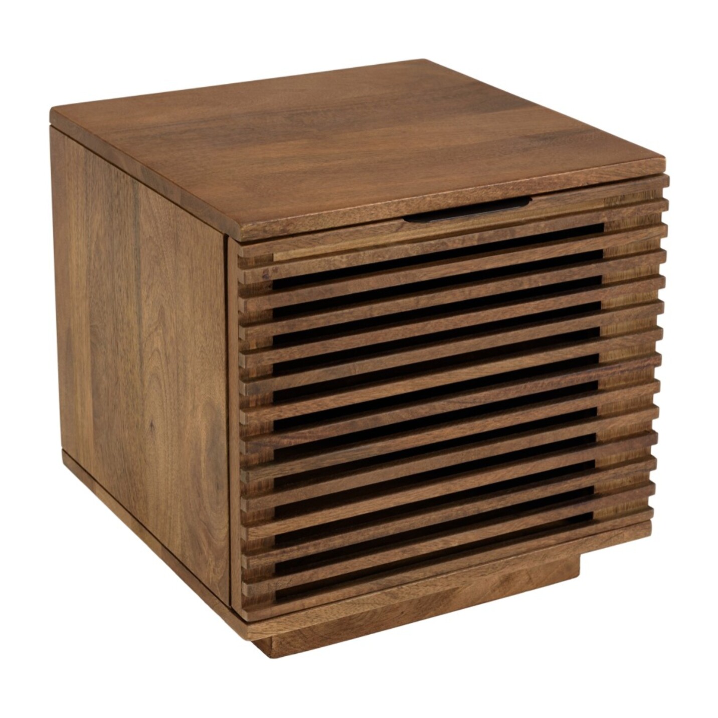 ALIX - Table de chevet en bois de manguier 1 porte ajourée