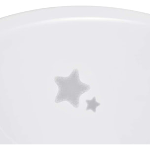 Bañera ergonómica con tapón stars, de 0 a 12 meses, 84 cm, blanco