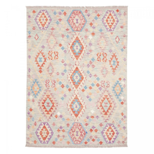 Tapis kilim au motif ethnique, tissé plat en laine, VAPIGA
