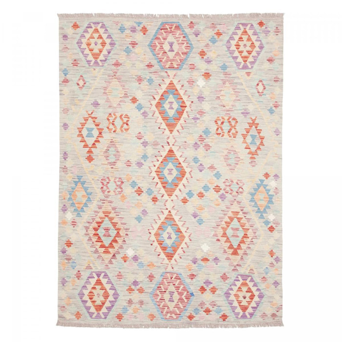 Tapis kilim au motif ethnique, tissé plat en laine, VAPIGA