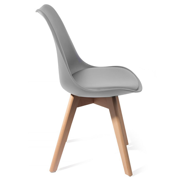 Tomasucci Lot de 4 Chaises KIKI EVO WOOD - GRIS