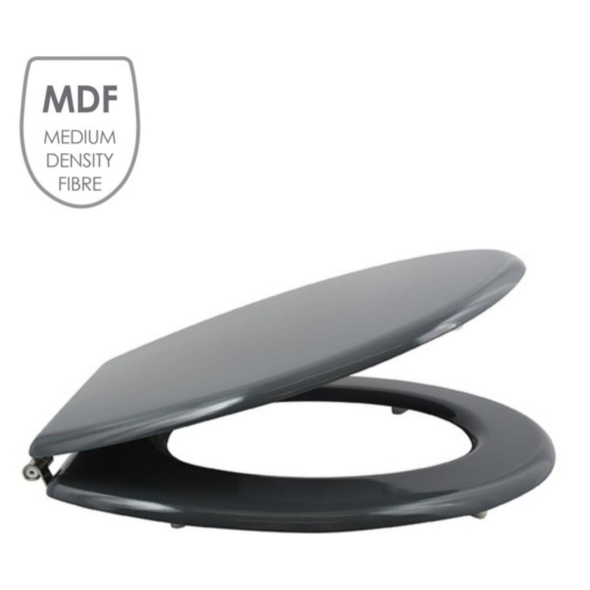 Abattant wc MDF CLÉO Gris Anthracite - Charnières Inox MSV