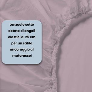 LENZUOLO SOTTO CON ANGOLI MAX COLOR, 100% COTONE MADE IN ITALY - PIAZZA E MEZZA FRANCESE