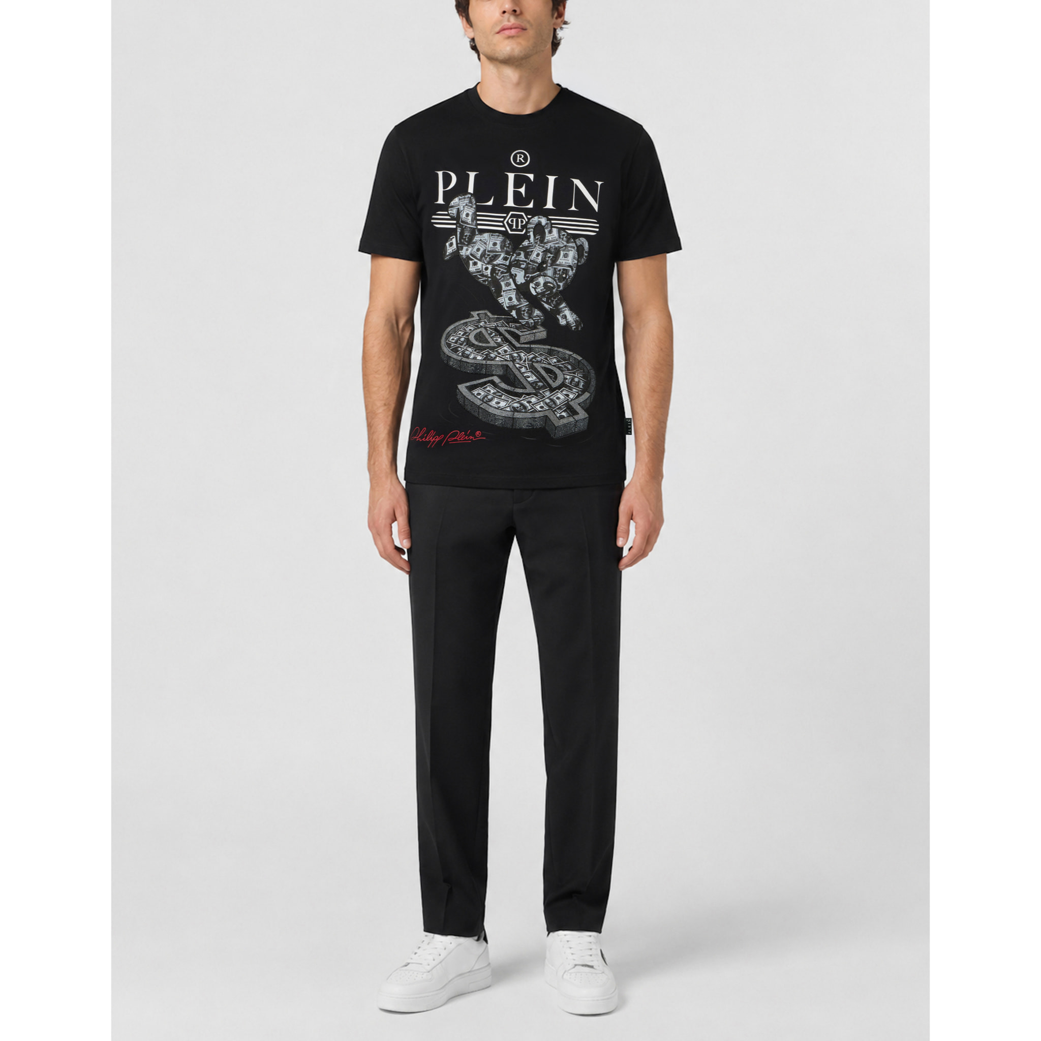 PHILIPP PLEIN Camiseta de cuello redondo y manga corta TEDDY