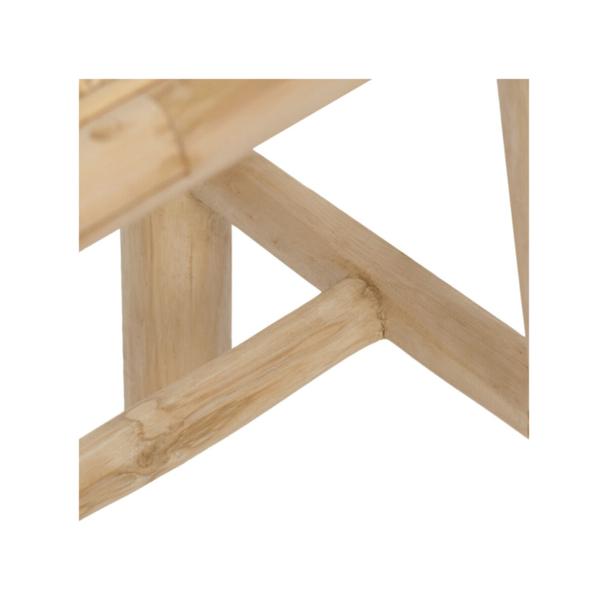 Banc bout de lit 80 cm en rotin et bois de teck exotique - LESLIE