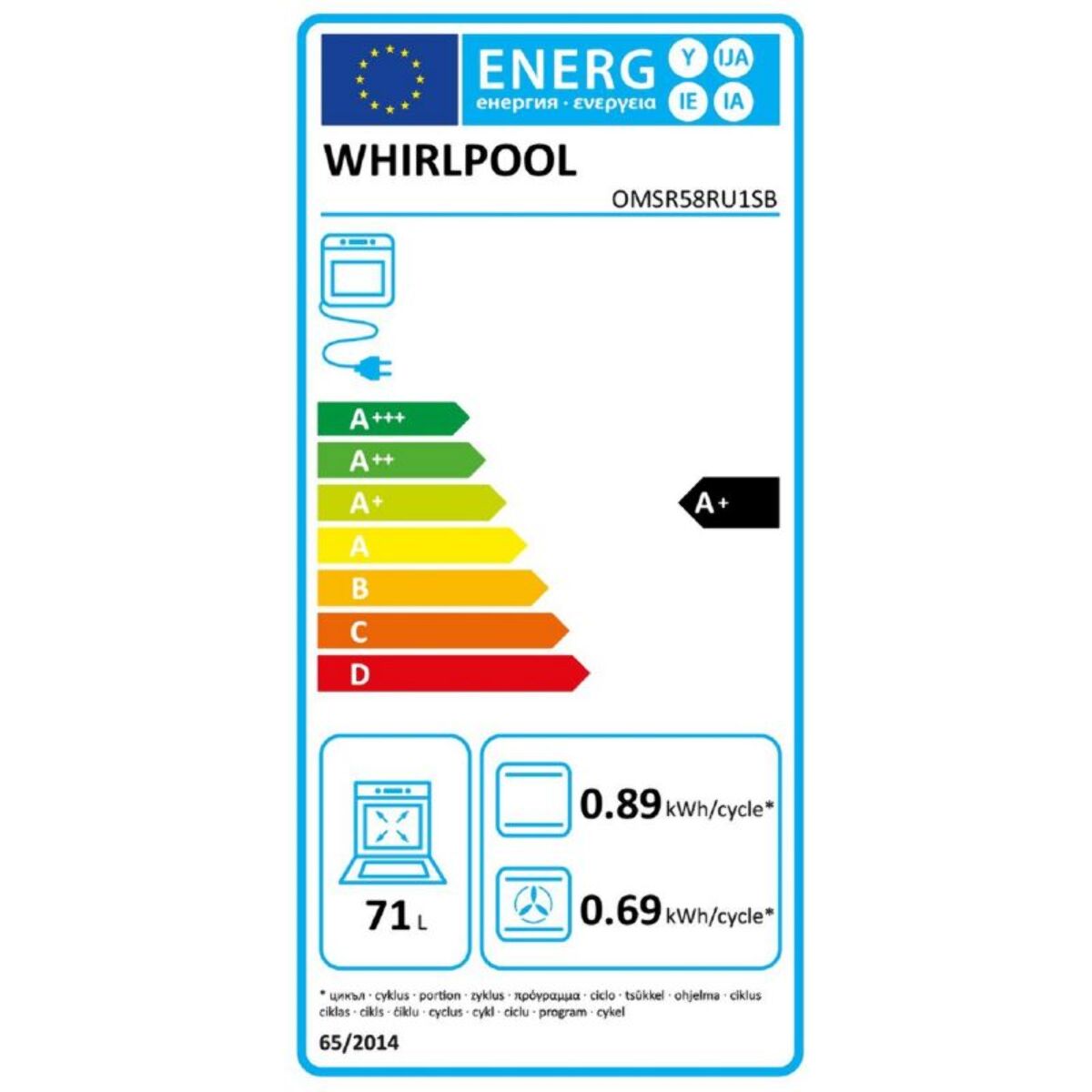 Four encastrable fonction vapeur WHIRLPOOL OMSR58RU1SB Steam+