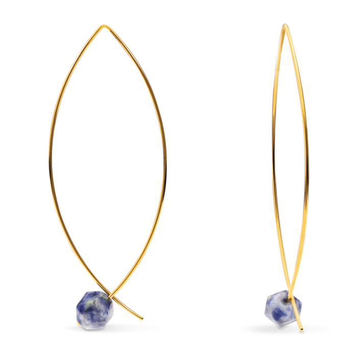 Pendientes Arch Stone Acero Baño Oro