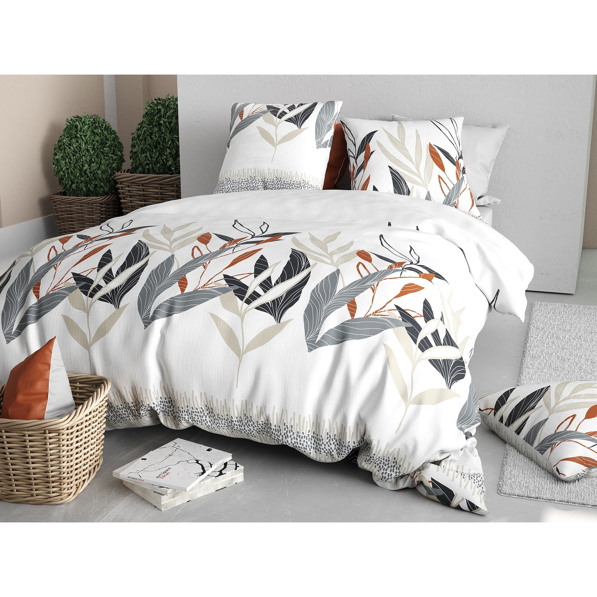 Parure housse de couette imprimée + 2 taies Imanta