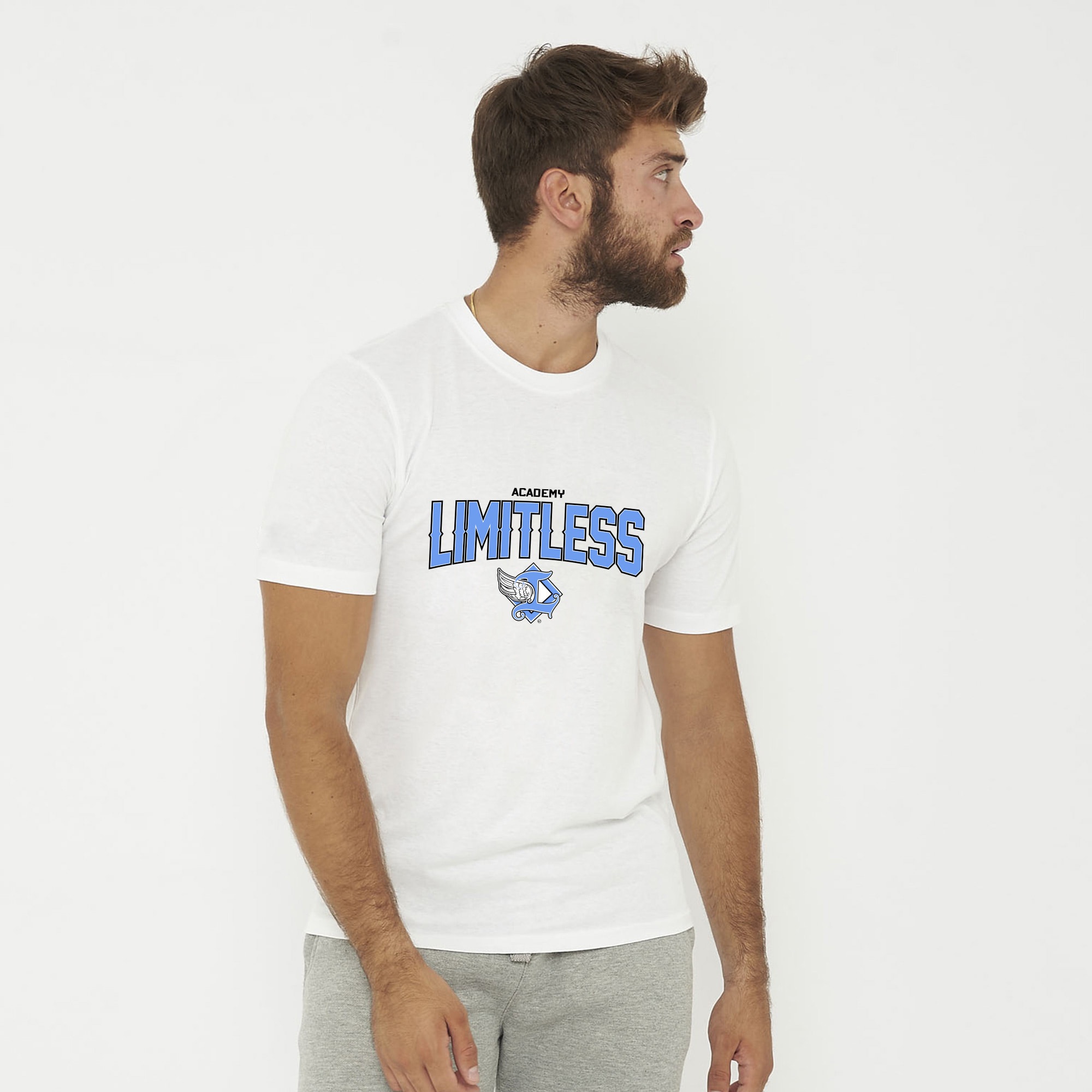 T-shirt in cotone da uomo LIMITLESS bianca
