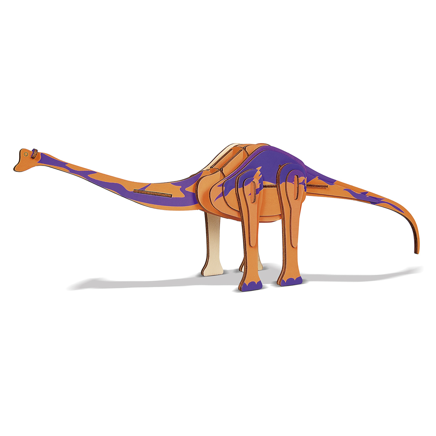 Puzzle 3D in legno XL Amargasaurus 39 pezzi. 50x9,2x14,5 cm.