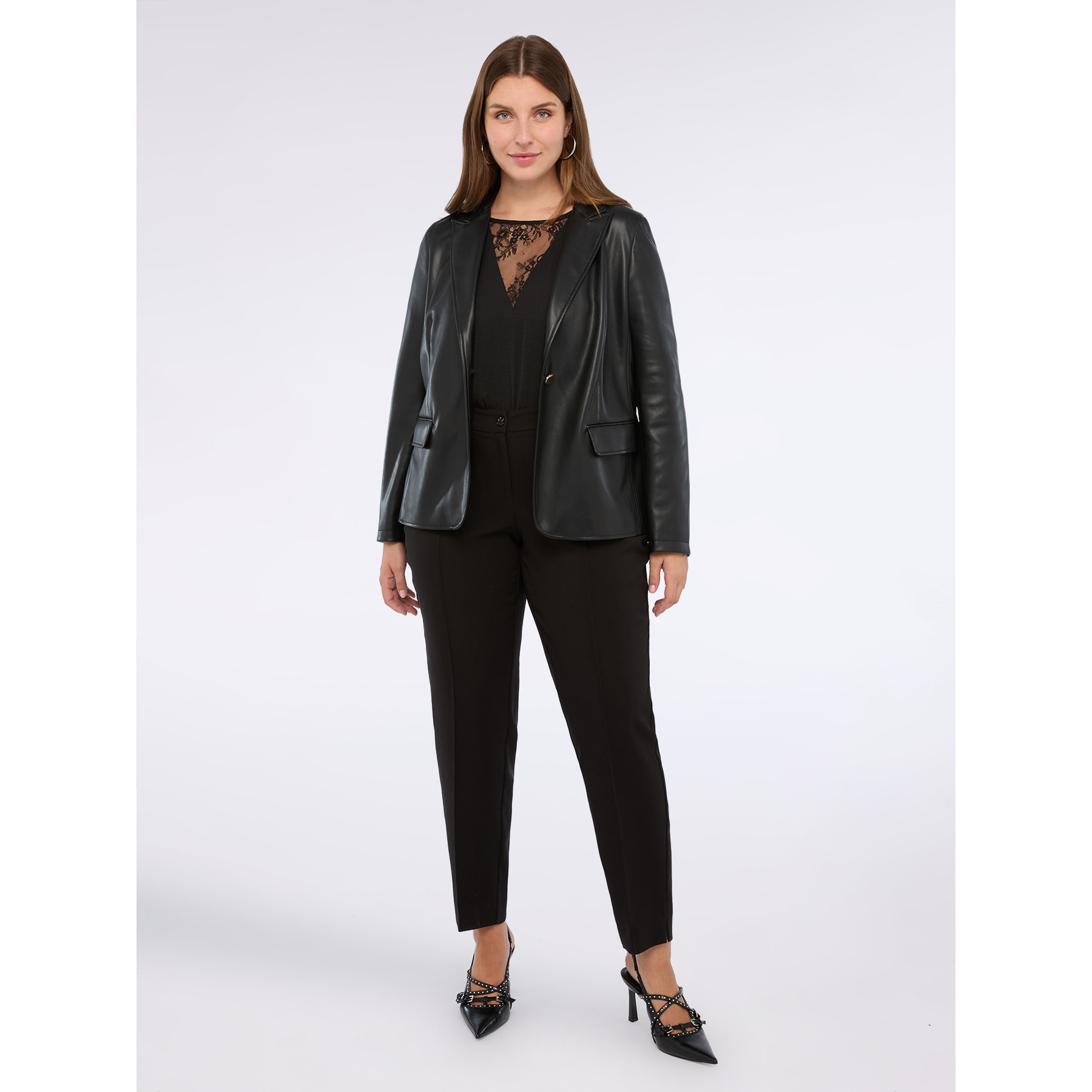 Fiorella Rubino - Blazer de tejido revestido - Negro