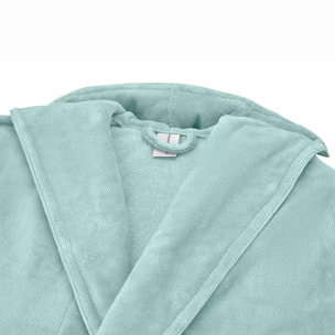 Peignoir coton mélangé 300 g/m² uni bleu Teddy glacier