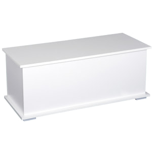 HOMCOM Coffre malle de rangement coffre à jouets dim. 100L x 40l x 40H cm panneaux particules blanc