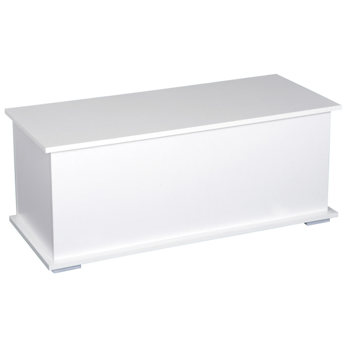 HOMCOM Coffre malle de rangement coffre à jouets dim. 100L x 40l x 40H cm panneaux particules blanc