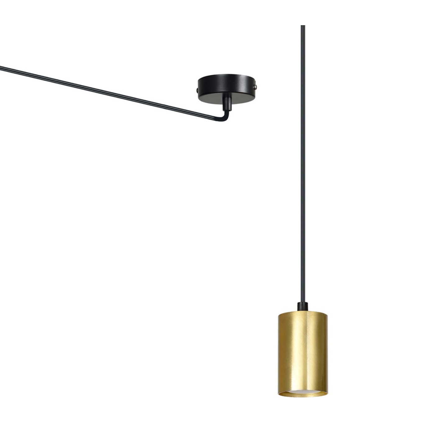 Lampada a sospensione TRAKER in acciaio nero e oro