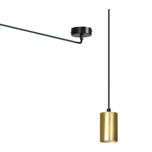 Lampada a sospensione TRAKER in acciaio nero e oro