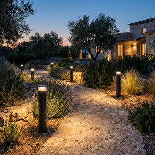 LEDS C4 Baliza Ip66 Dan Led 8.9.,W Sw 3000-4000K On-Off Gris Urbano 439Lm