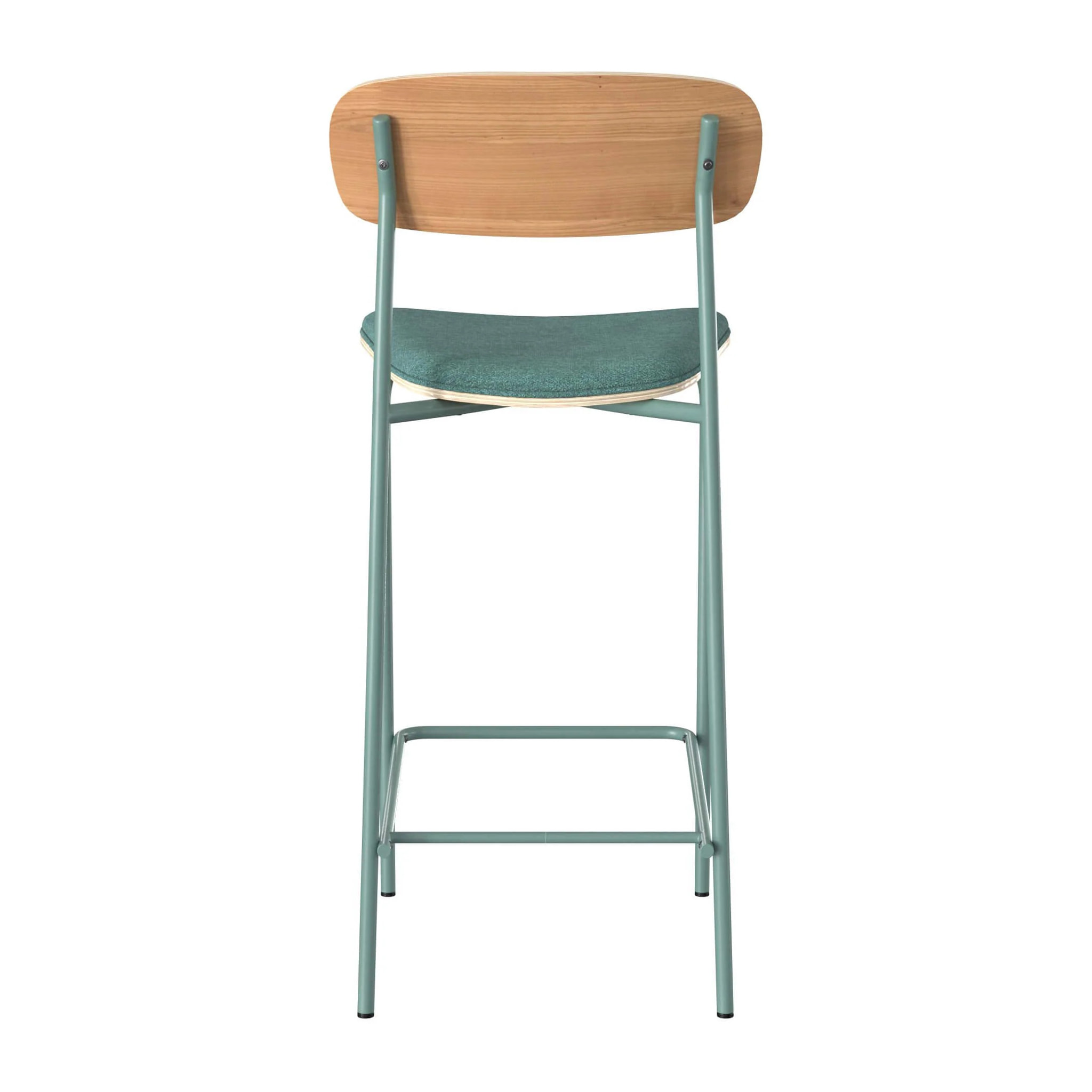 Lot de 2 chaises pour îlot central en tissu bleu canard 65 cm - Alba