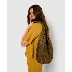 Set de camisa y short de algodón lino ocre