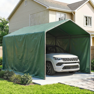 Lona Impermeable Exterior 6x8 m, Toldo PE Resistente a Rasgaduras 90 g/m², Protección UV, con Ojales Reforzados para Leña, Muebles de Jardín, Invernaderos, Vehículos, Verde