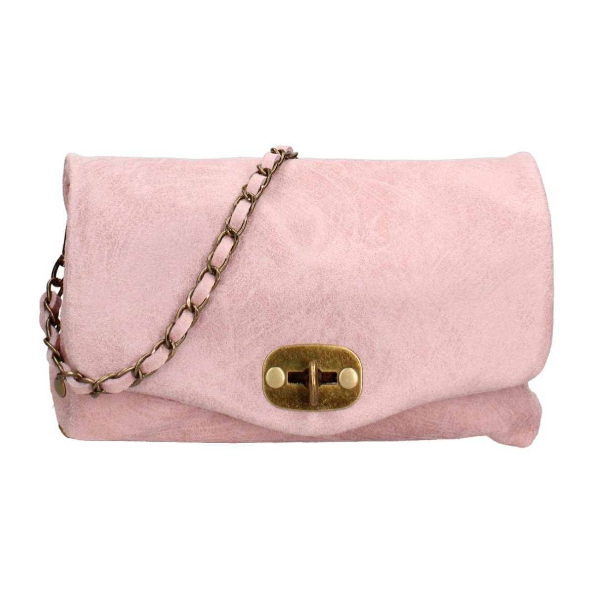 Borsa a tracolla da donna Made in Italy - Modello Floralia Lux - Pelle scamosciata - 25.0 x 15.0 x 11.0 cm