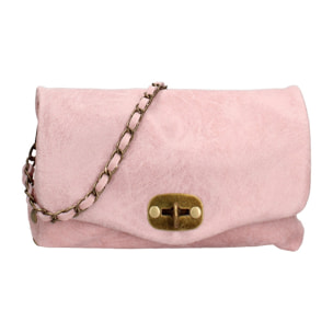 Borsa a tracolla da donna Made in Italy - Modello Floralia Lux - Pelle scamosciata - 25.0 x 15.0 x 11.0 cm