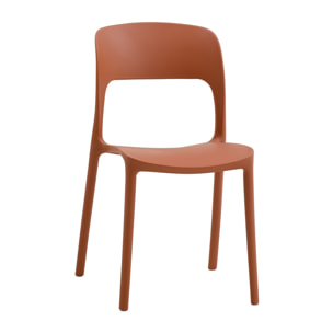 Set di 4 sedie SOUTH BEACH in polipropilene terracotta, impilabili