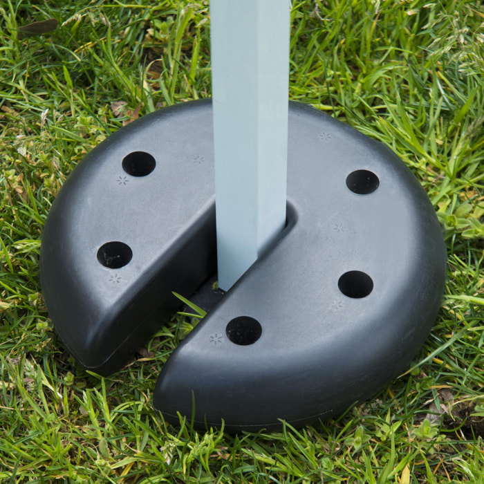 Lot de 4 poids de lestage circulaire pour tonnelle barnum tente diamètre 20 cm épaisseur 4,5 cm polyéthylène noir