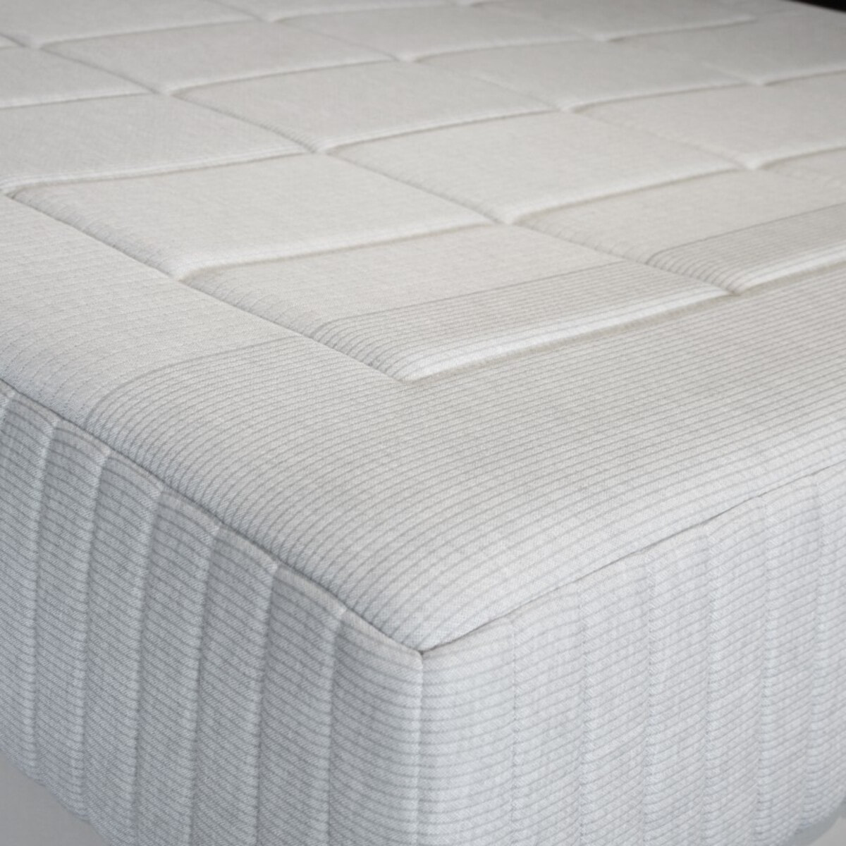 Ensemble Matelas Duoconfort - Gamme Luxe Hôtelière - avec son sommier Cancun en tissu gris clair