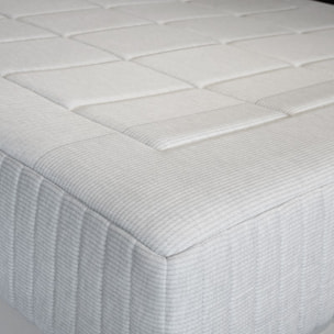 Ensemble Matelas Duoconfort - Gamme Luxe Hôtelière - avec son sommier Cancun en tissu gris clair