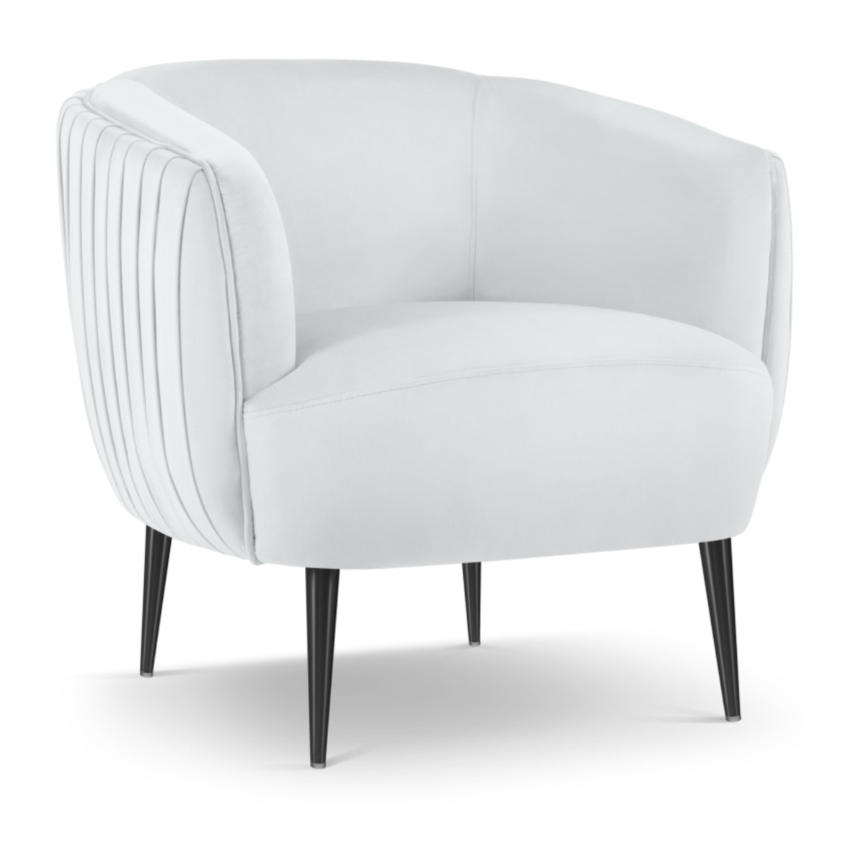 Fauteuil "Cyrille" en velours gris clair