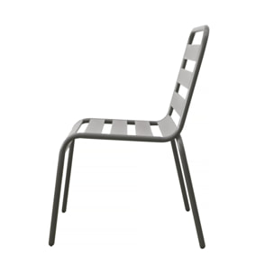 Lot de 2 chaises de jardin en métal empilables "Bilbao" - Taupe