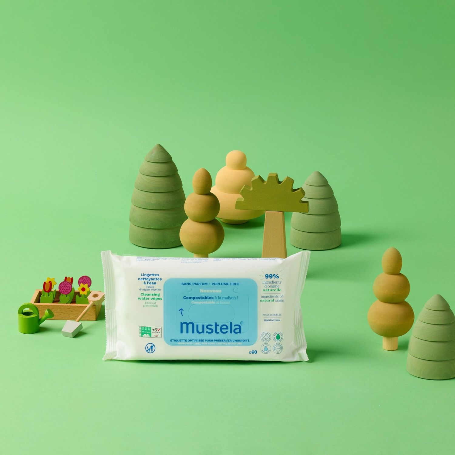Lingettes Nettoyantes à l'Eau - Sans Parfum - Compostables à la Maison