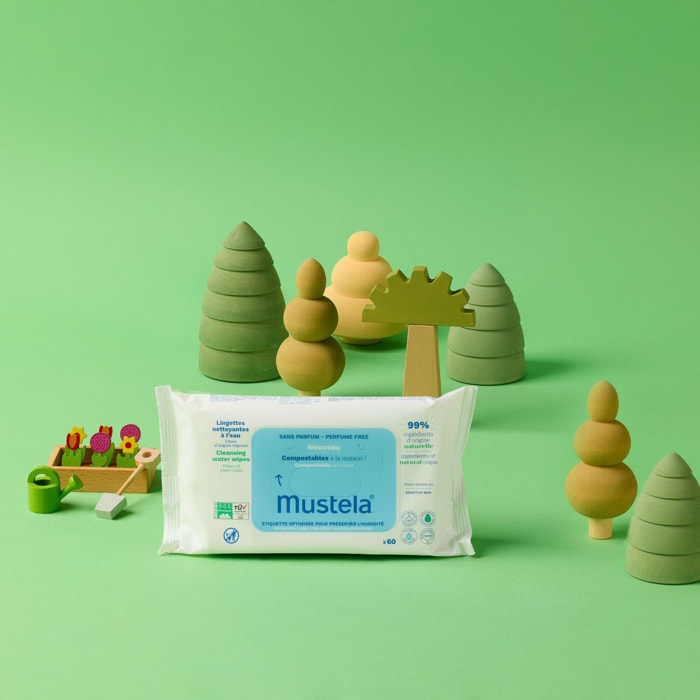 Lingettes Nettoyantes à l'Eau - Sans Parfum - Compostables à la Maison