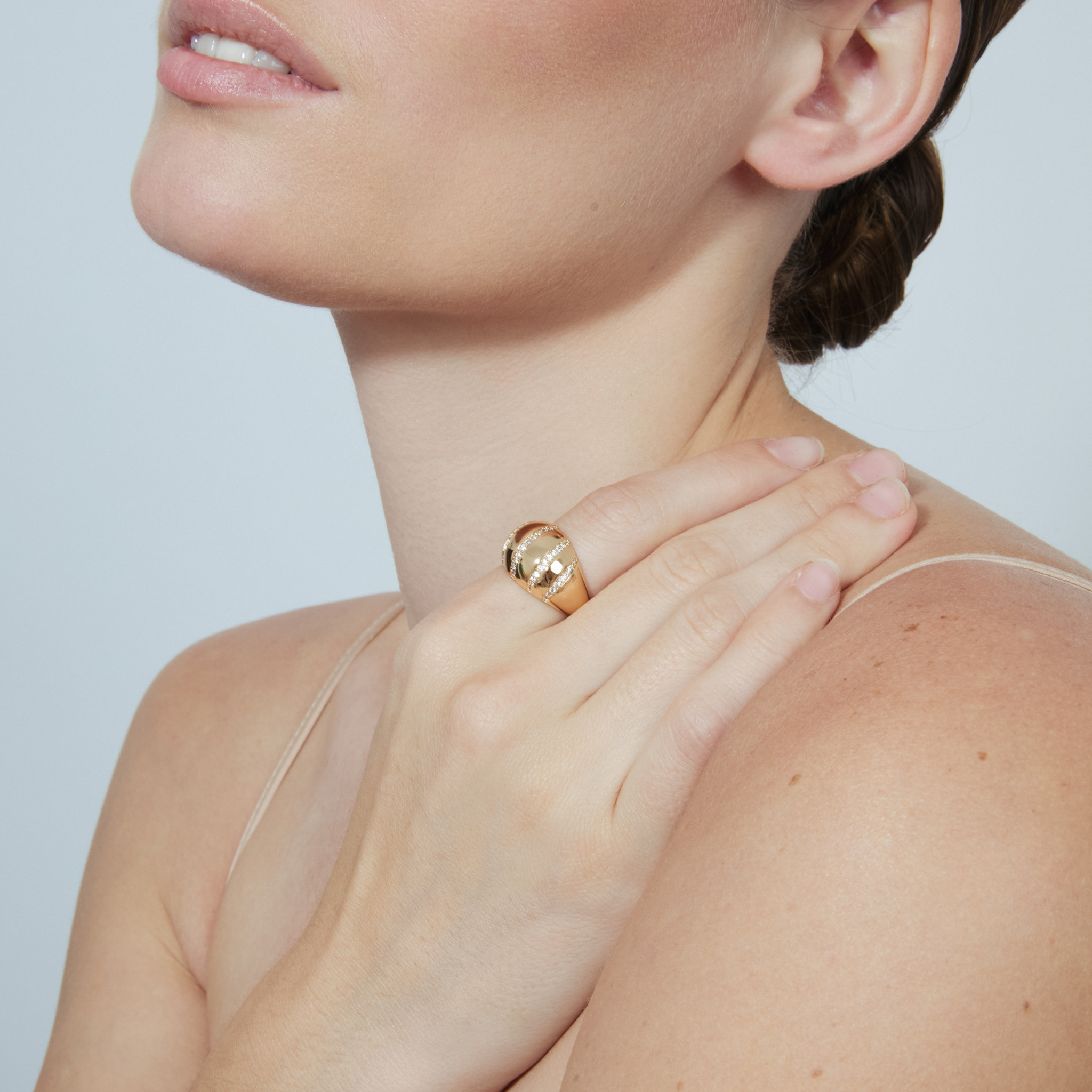 Anillo Dudoma acabado oro rosa 18k