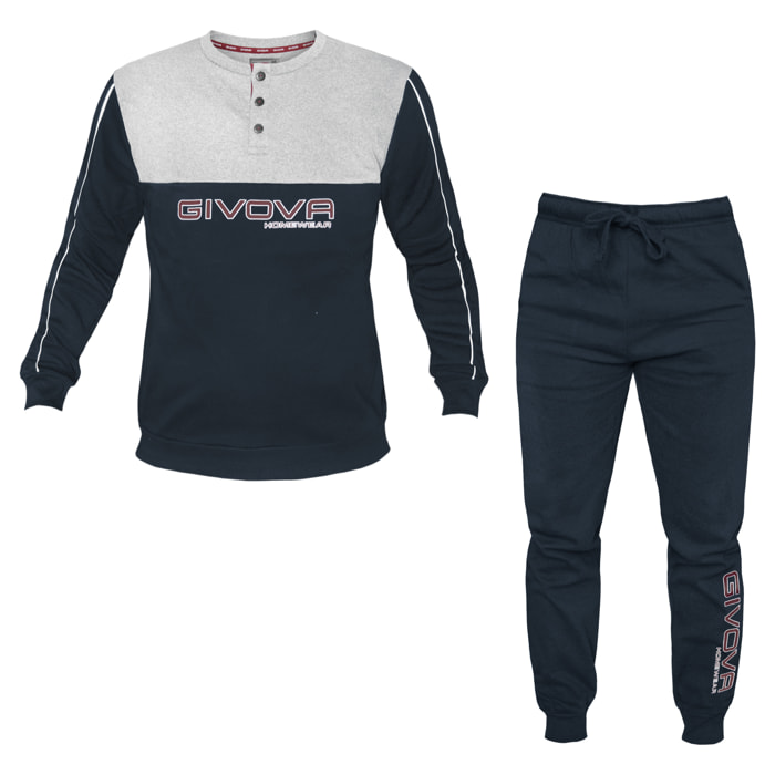 Pigiama Lungo Uomo GIVOVA Caldo Cotone Interlock