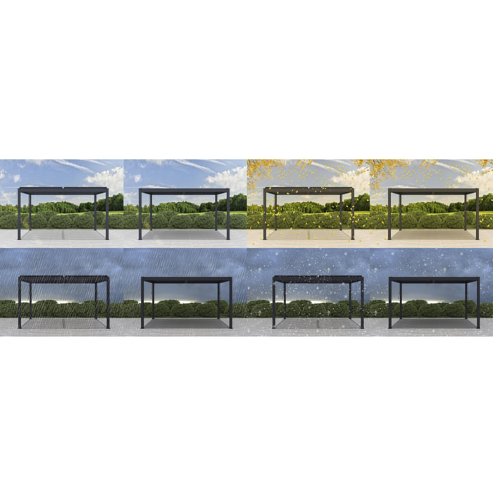Pergola bioclimatique en aluminium "Windsor" - 3 x 4 m - Anthracite