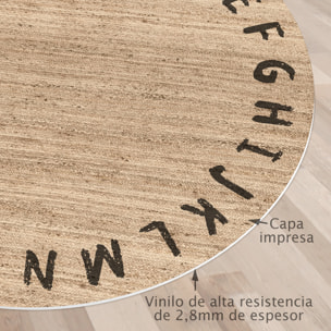 Alfombra de vinilo CERAMIKO, ABC Negro redonda [Diam] 100 cm