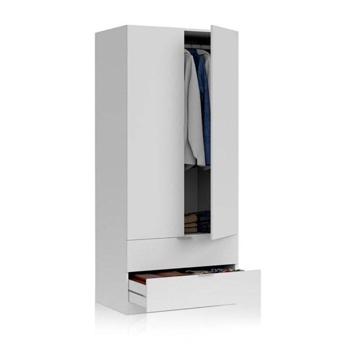 Armario Lark 2 Puertas 2 Cajones Blanco