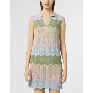 PHILIPP PLEIN Polo Neck Mini Dress Color Wave