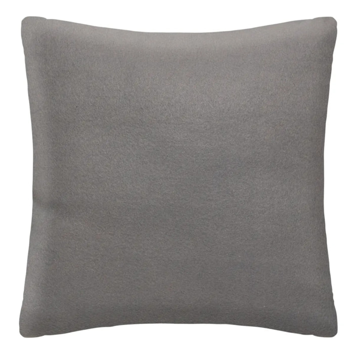 Coussin "Manoir" en fausse fourrure gris foncé 45x45 cm