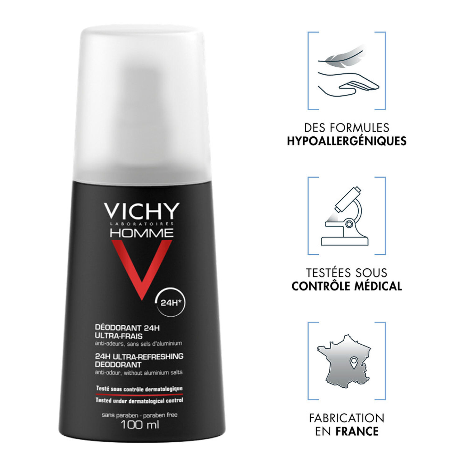 Homme - Déodorant Spray Ultra-Frais 24h 100 ml