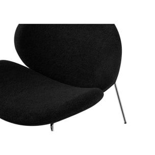 Set di 2 Poltrone Lounge Jaden in Bouclé Nero e Argento