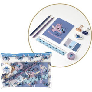 Set Papelería Escolar Stitch Blue