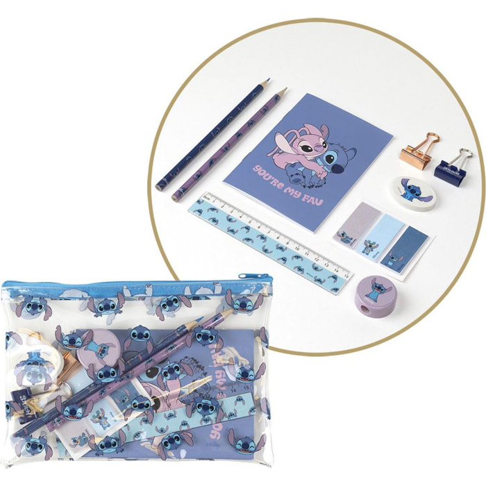 Set Papelería Escolar Stitch Blue