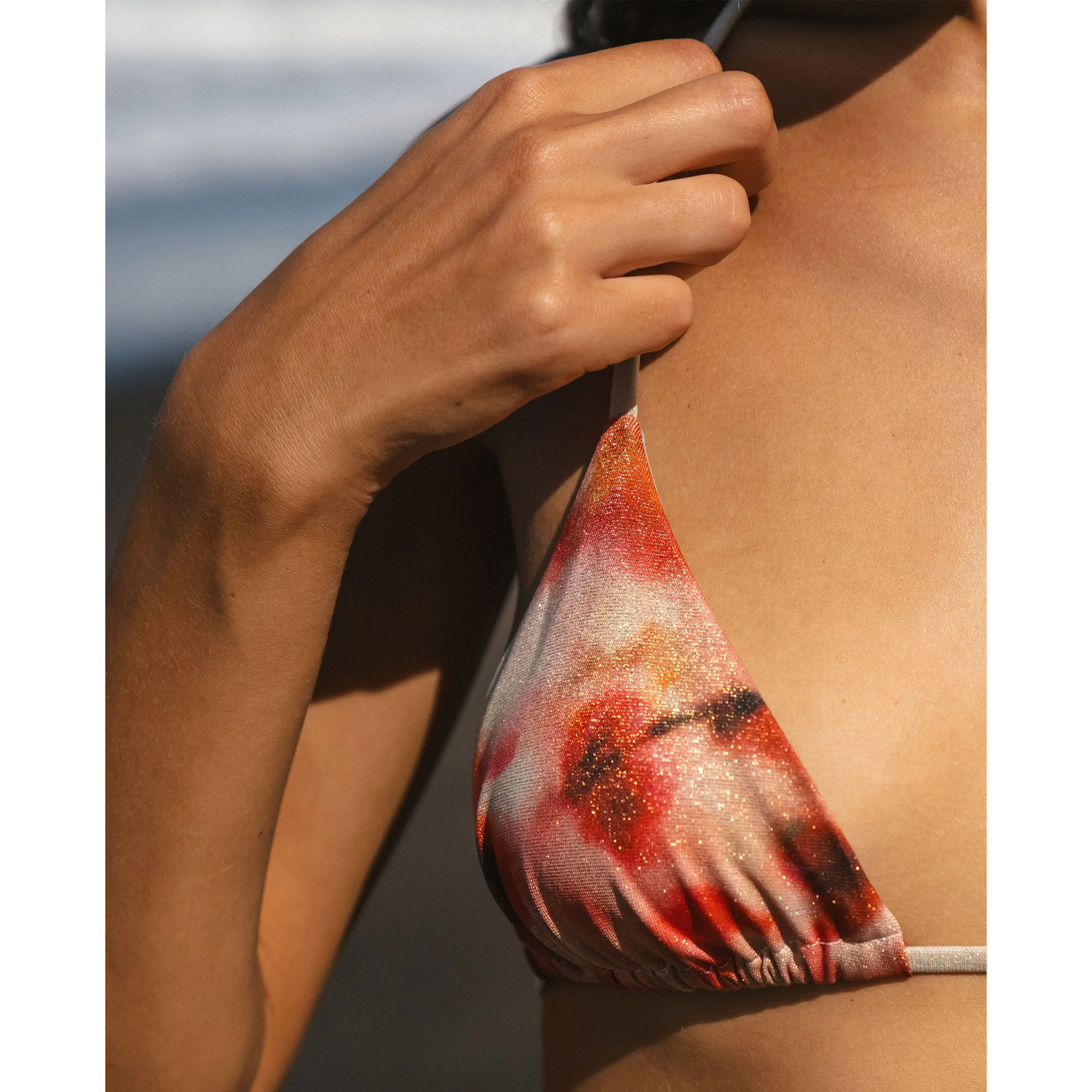Top  de bikini  de triángulo con relleno extraible