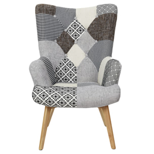 Fauteuil Helsinki Patchwork Gris